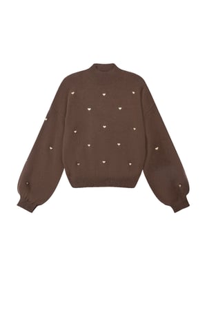 Akrilik Örgü Sweatshirt Kasual Kalp Desenli Sonbahar/Kış h5