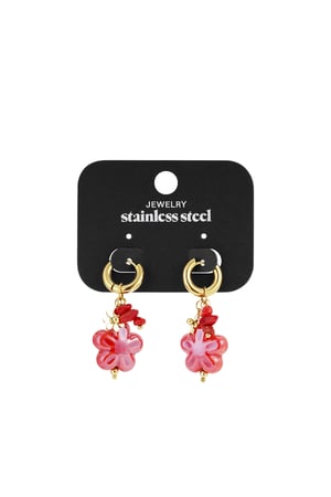 Boucles d'oreilles pendantes en acier inoxydable, série Flower Daily Daily Simple, bijoux pour femmes h5 Image5