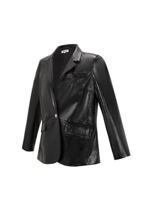 PU Leather Women's Blazer Set Shiny Finish h5 Picture2