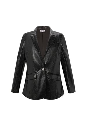 PU Leather Women's Blazer Set Shiny Finish h5 