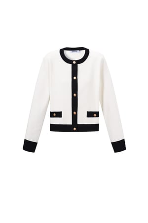 Knitted Polyester Women's Knit Cardigan Casual Color Clash h5 Picture11