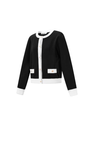 Knitted Polyester Women's Knit Cardigan Casual Color Clash h5 Picture2