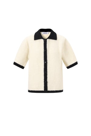 Knitted Polyester Fiber Women's Knit Cardigan Casual Color Clash h5