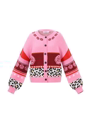 Knitted Polyester Fiber Women's Cardigan Casual Floral Print h5 Picture12