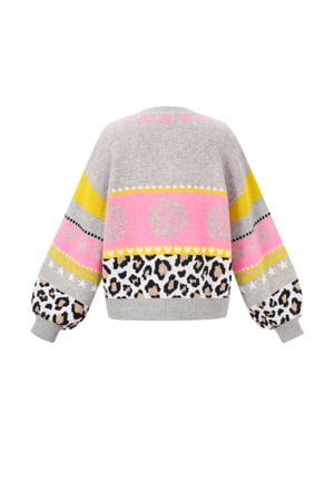 Knitted Polyester Fiber Women's Cardigan Casual Floral Print h5 Picture3