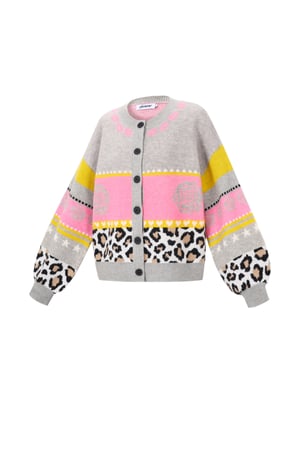 Knitted Polyester Fiber Women's Cardigan Casual Floral Print h5 Picture2