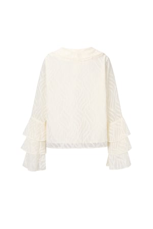 Tissu Polyester Fibre Femmes Tops Manches Longues Élégant Botanique h5 Image3