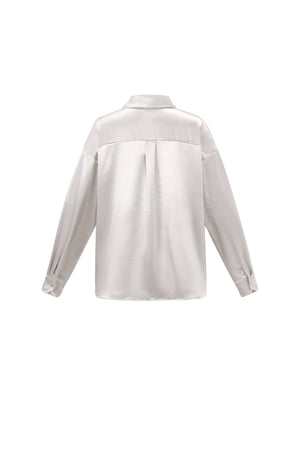 Tela de Fibra de Poliéster Camisa Mujer Casual Color Sólido Básica h5 Imagen3