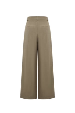 Woven Polyester Fiber Women's Wide Leg Pants Elegant Solid Color Fall/Winter h5 Picture3