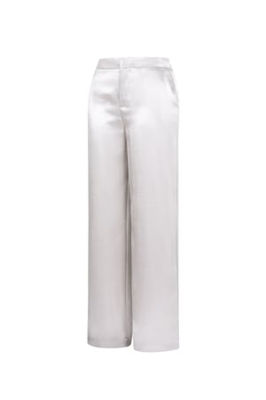 Woven Polyester Fiber Women's Straight Pants Casual Solid Color Fall/Winter h5 Picture2