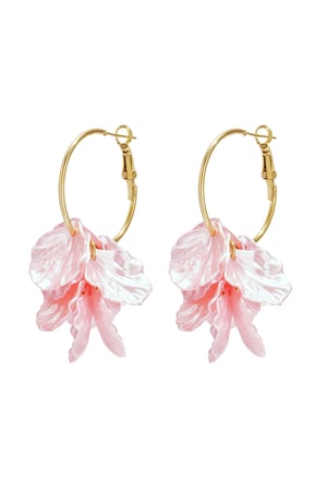 Hoop earrings with mother-of-pearl leaves h5