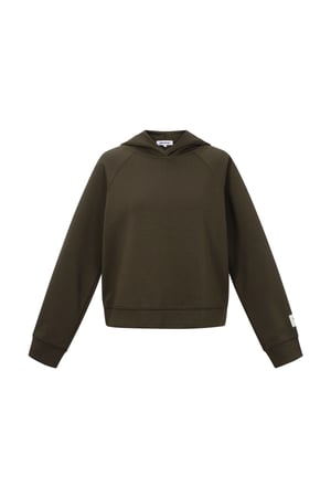 Knitted Polyester Fiber Women's Hoodie Sporty Solid Color h5