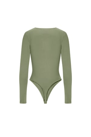 Örgü Nikel Şekillendirici Bodysuit Temel Tek Renk h5 Resim2