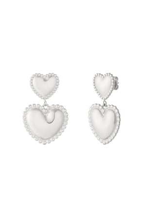 Boucles d'oreilles pendantes en acier inoxydable, style cœur, décontractées, simples et quotidiennes, bijoux pour femmes h5 Image3