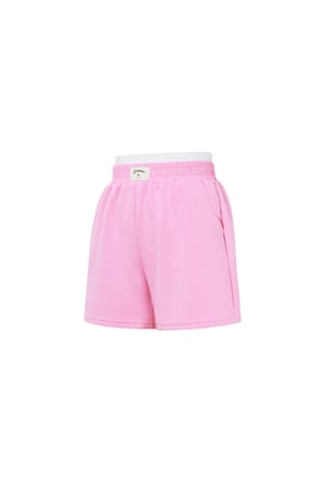 Shorts Casual Donna in Fibra di Poliestere Maglia Sporty Colore Puro h5 Immagine2