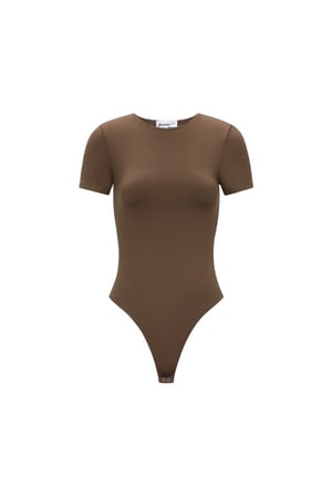 Örme Nikel Şekillendirici Bodysuit Temel Tek Renk İlkbahar/Yaz h5 