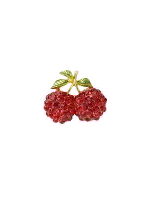 Rhinestone cherry brooch h5 