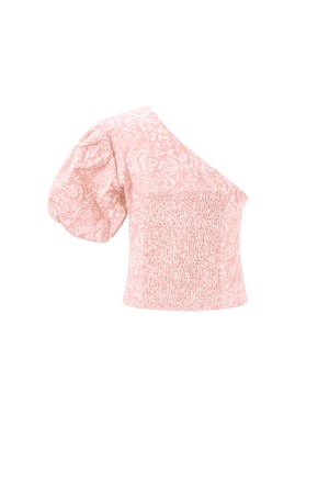 Woven Polyester Fiber Women's One-Shoulder Top Elegant Floral Print h5 Picture3