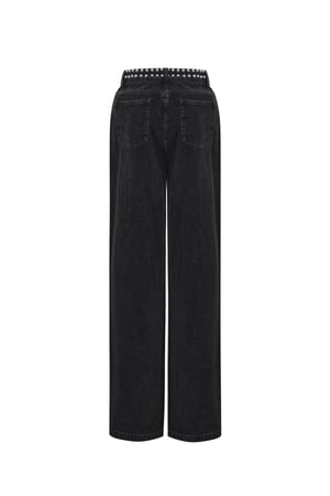 Tessuto Cotone Donna Pantaloni Dritti Strada Colore Puro h5 Immagine3