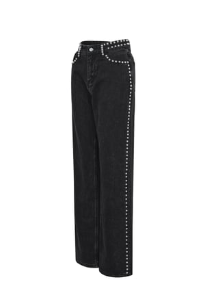 Tessuto Cotone Donna Pantaloni Dritti Strada Colore Puro h5 Immagine2