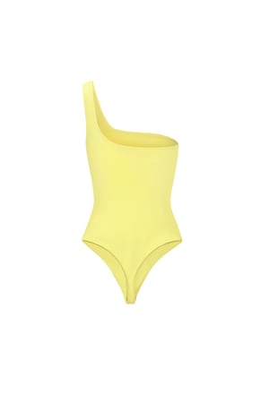 Knitted Nylon Shapewear Bodysuit One-Shoulder Spring/Summer Solid Color h5 Picture2