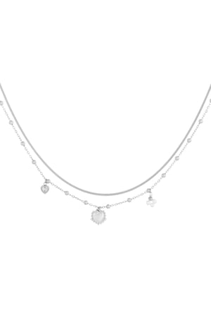 double necklace with heart charm h5 