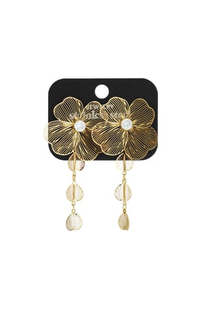 Oorbellen van roestvrij staal met hanger, bloem, casual, dagelijks, eenvoudig, serie, damessieraden h5 Afbeelding5