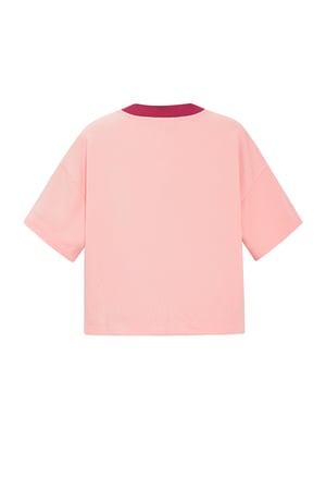 Knitted Cotton Women's V-Neck T-Shirt Sporty Color Clash h5 Picture3