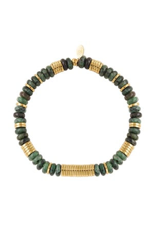 Link bracelet beads - Gold Color/green Green & Gold Stainless Steel h5 