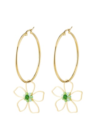 Earrings flower charm - multi Stainless Steel h5 