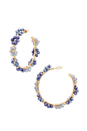 Earrings flowers large - salmon/purple Metal h5