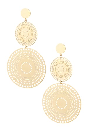Earrings round statement items - Gold Color Stainless Steel h5