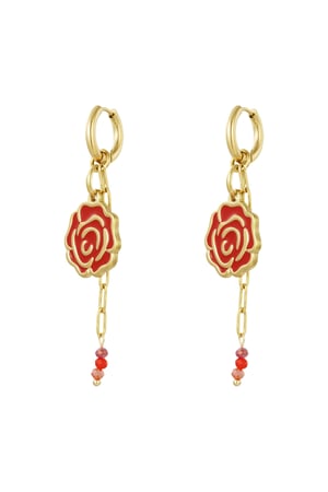 Boucles d'oreilles coeur rose h5 