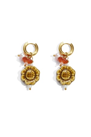 Stainless Steel Drop Earrings Flower Casual Daily Simple Series Women's jewelry h5