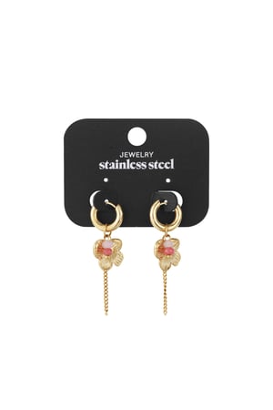 Stainless Steel Drop Earrings Flower Casual Daily Simple Series Women's jewelry h5 Picture4