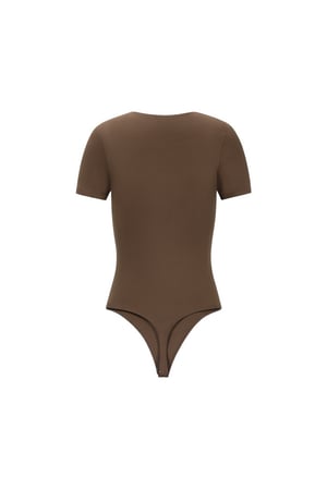 Örme Nikel Şekillendirici Bodysuit Temel Tek Renk İlkbahar/Yaz h5 Resim2