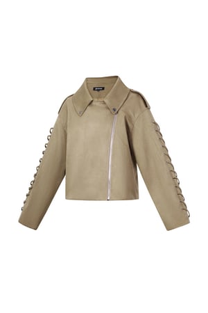 Woven Polyester Fiber Veste Femme Style Street Tie-up h5 Image2