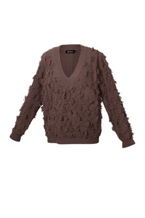 Knitted Polyester Fiber Women's V-Neck Sweater Casual Solid Color h5 Picture2