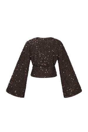 Tejido de Fibra de Poliéster Mujer Tops de Manga Larga Conjunto de 2 Piezas Lentejuelas h5 Imagen3