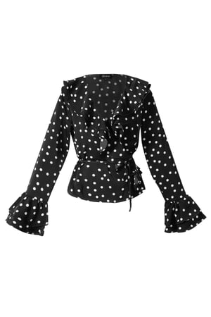 Woven Polyester Fiber Women's Blouse Elegant Polka Dots h5