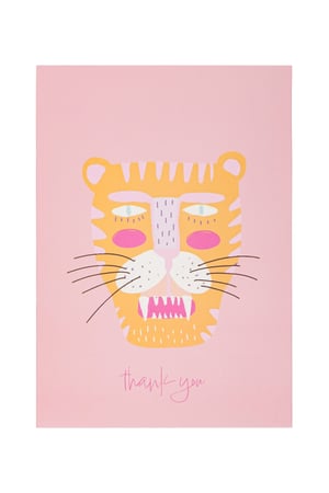 Greeting card tiger pink h5