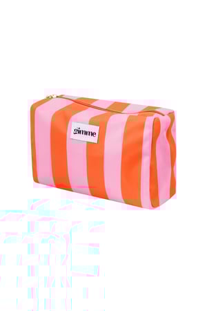 Make-up bag large stripes - Orange pink h5 