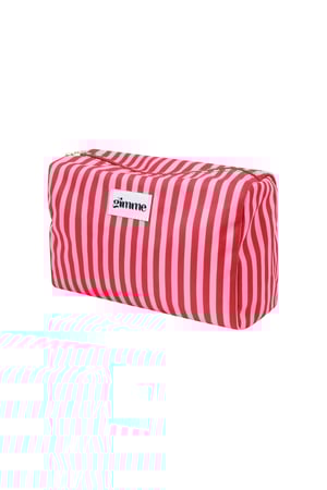 Make-up bag small stripes - Pink red h5 