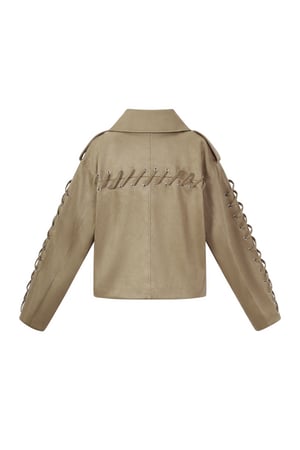 Woven Polyester Fiber Veste Femme Style Street Tie-up h5 Image3