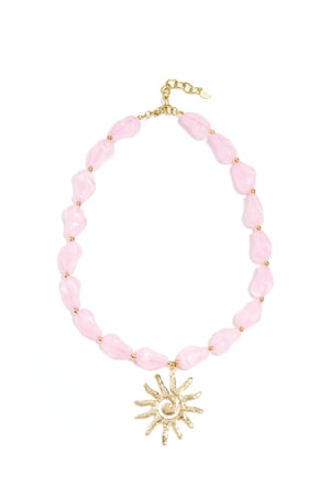 Bead necklace with sun charm h5 