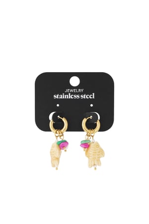 Fish and 2 pearls Earrings h5 Picture4