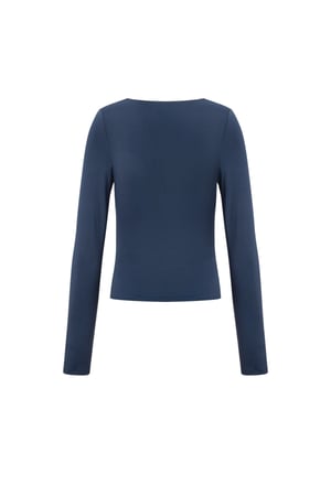 Maglia in Nylon Intrecciato Donna Maniche Lunghe Base Colore Puro h5 Immagine3