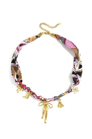 Collane con ciondolo in acciaio inossidabile, serie casual e semplice, con nodo a fiocco, gioielli da donna h5