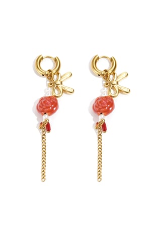 Stainless Steel Drop Earrings Flower Casual Daily Simple Series Women's jewelry h5 