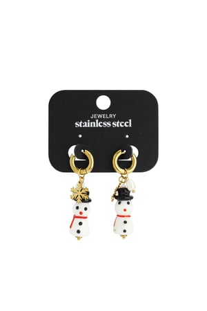 Orecchini pendenti in acciaio inossidabile, stile cartone animato, casual, natalizio, serie semplice, gioielli da donna h5 Immagine4